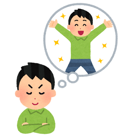 イメージトレーニングをする人のイラスト