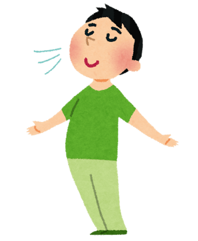 肩の力を抜いて脱力している人のイラスト